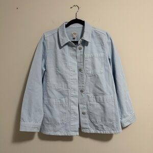 J. Crew Garment-dyed chore jacket chambray denim blue Small